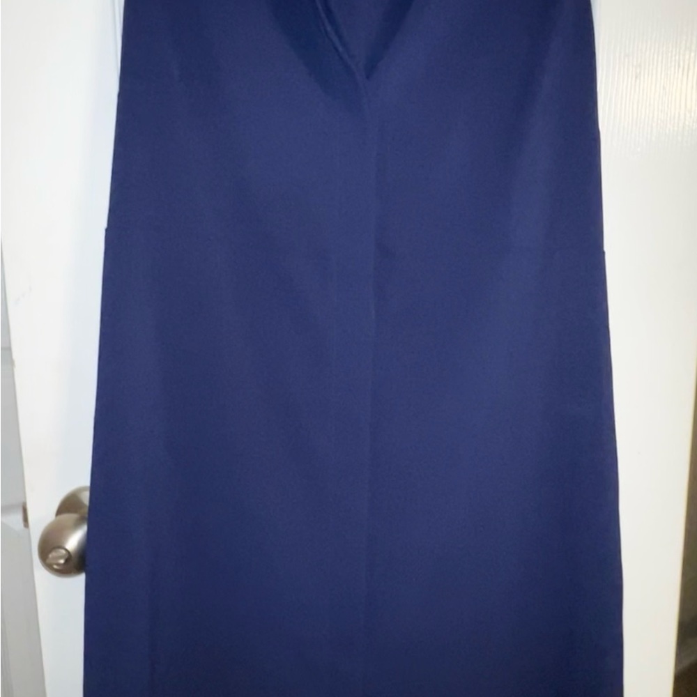 Amanda Uprichard Cobalt Blue Open-Back Draped Shirt Dress – Backless Mini,SZ L